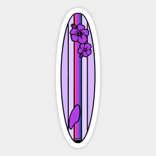 Bisexual Flag Surfboard - Purple Sticker